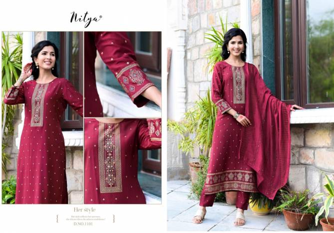 Nitya Mayah Fancy Festive Wear Handwork Silk Ready Made Collection